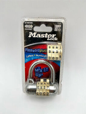 Master Lock Password Plus Combination Padlock Gray Red NWT